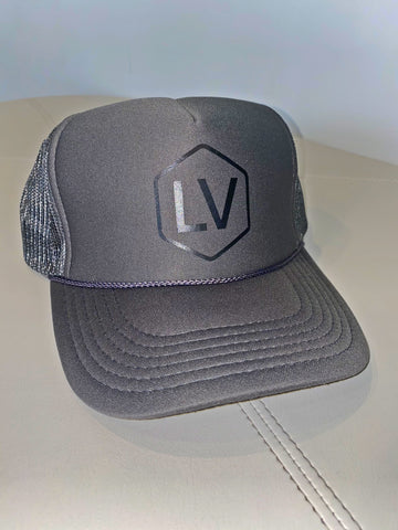Trucker Otto Flat Bill LV Hat | Grey & Black